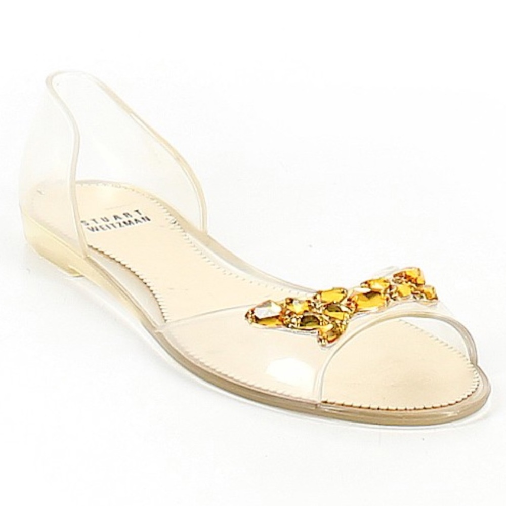 STUART WEITZMAN Clear Rubber Slide Sandals 9/40